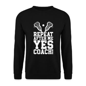 Lacrosse Coach Stick - Unisex Sweatshirt - black - Front - Alina (178cm) & Michal (187cm)