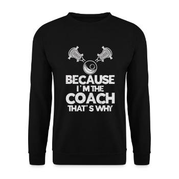 Lacrosse Coach Stick - Unisex Sweatshirt - black - Front - Alina (178cm) & Michal (187cm)