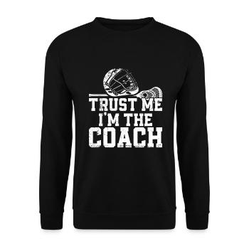 Lacrosse Coach Stick - Unisex Sweatshirt - black - Front - Alina (178cm) & Michal (187cm)