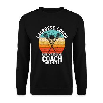 Lacrosse Coach Stick - Unisex Sweatshirt - black - Front - Alina (178cm) & Michal (187cm)