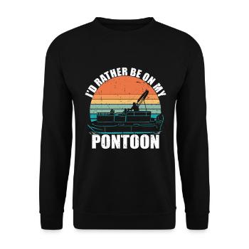 Pontoon Queen -Boat Pontoon -Women - Unisex Sweatshirt - black - Front - Alina (178cm) & Michal (187cm)