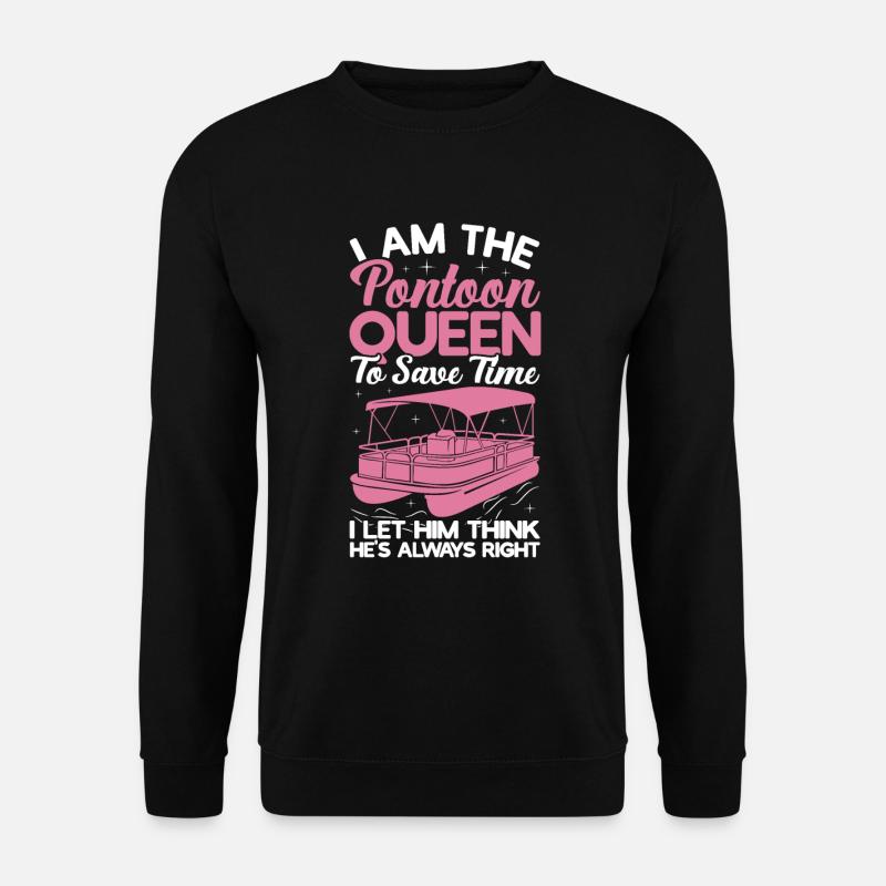 Pontonkönigin -Boot Pontoon -Frauen - Unisex Pullover - Schwarz