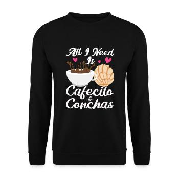Pan dulce de Cafecito y Chisme Concha - Sweat-shirt Unisexe - noir - Devant - Alina (178cm) & Michal (187cm)