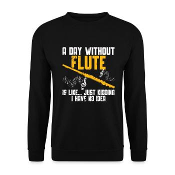 Flûte - Sweat-shirt Unisexe - noir - Devant - Alina (178cm) & Michal (187cm)