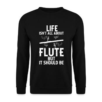 Flûte - Sweat-shirt Unisexe - noir - Devant - Alina (178cm) & Michal (187cm)