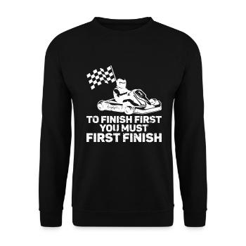 Faire du karting - Sweat-shirt Unisexe - noir - Devant - Alina (178cm) & Michal (187cm)