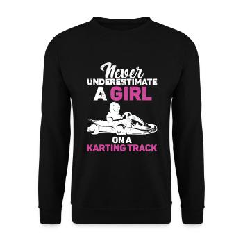 Faire du karting - Sweat-shirt Unisexe - noir - Devant - Alina (178cm) & Michal (187cm)