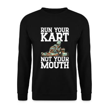 Faire du karting - Sweat-shirt Unisexe - noir - Devant - Alina (178cm) & Michal (187cm)