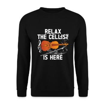 Cello -Musical instrument - Unisex Sweatshirt - black - Front - Alina (178cm) & Michal (187cm)