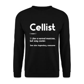 Cello -Musical instrument - Unisex Sweatshirt - black - Front - Alina (178cm) & Michal (187cm)