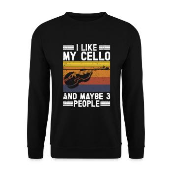 Cello -Musical instrument - Unisex Sweatshirt - black - Front - Alina (178cm) & Michal (187cm)