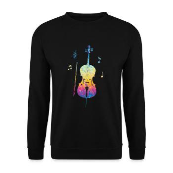 Cello -Musical instrument - Unisex Sweatshirt - black - Front - Alina (178cm) & Michal (187cm)