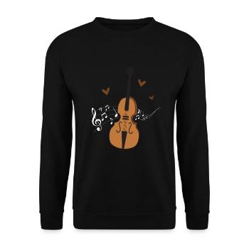 Cello -Musical instrument - Unisex Sweatshirt - black - Front - Alina (178cm) & Michal (187cm)