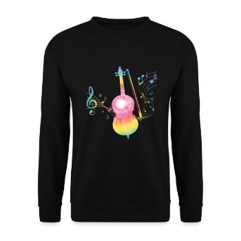 Cello -Musical instrument - Unisex Sweatshirt - black - Front - Alina (178cm) & Michal (187cm)