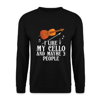 Cello -Musical instrument - Unisex Sweatshirt - black - Front - Alina (178cm) & Michal (187cm)