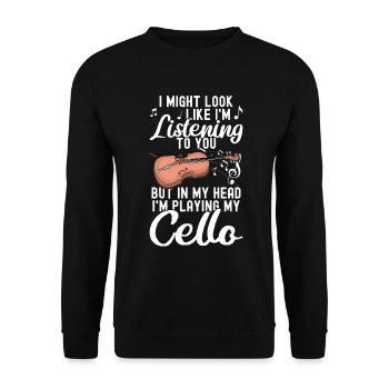 Cello -Musical instrument - Unisex Sweatshirt - black - Front - Alina (178cm) & Michal (187cm)