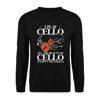 Cello -Musical instrument - Unisex Sweatshirt - black - Front - Alina (178cm) & Michal (187cm)