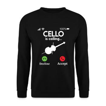 Cello -Musical instrument - Unisex Sweatshirt - black - Front - Alina (178cm) & Michal (187cm)