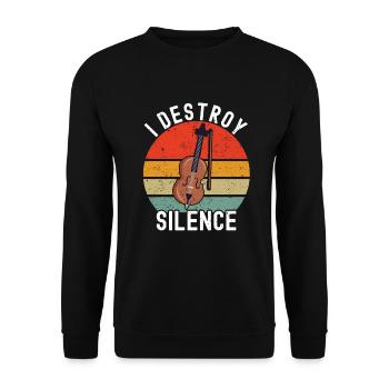 Cello -Musical instrument - Unisex Sweatshirt - black - Front - Alina (178cm) & Michal (187cm)
