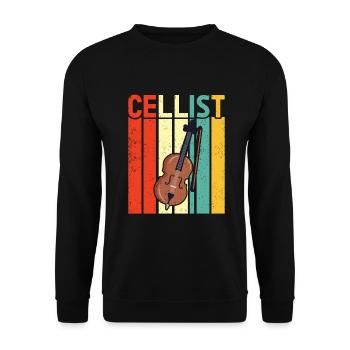 Cello -Musical instrument - Unisex Sweatshirt - black - Front - Alina (178cm) & Michal (187cm)