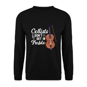 Cello -Musical instrument - Unisex Sweatshirt - black - Front - Alina (178cm) & Michal (187cm)