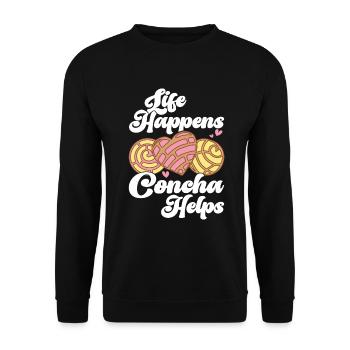 Conchas Pan dulce Latina Espagnol - Sweat-shirt Unisexe - noir - Devant - Alina (178cm) & Michal (187cm)