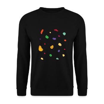 Wandklettern Boulderender Kletterfelswand - Unisex Pullover - Schwarz - Vorne - Alina (178cm) & Michal (187cm)