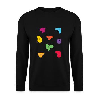 Wandklettern Boulderender Kletterfelswand - Unisex Pullover - Schwarz - Vorne - Alina (178cm) & Michal (187cm)