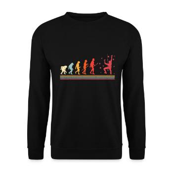 Wandklettern Boulderender Kletterfelswand - Unisex Pullover - Schwarz - Vorne - Alina (178cm) & Michal (187cm)