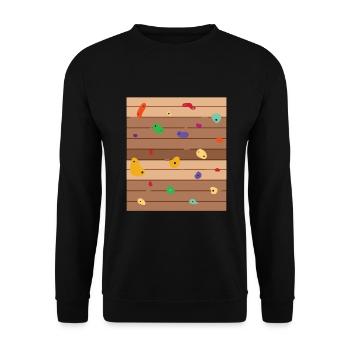 Wandklettern Boulderender Kletterfelswand - Unisex Pullover - Schwarz - Vorne - Alina (178cm) & Michal (187cm)