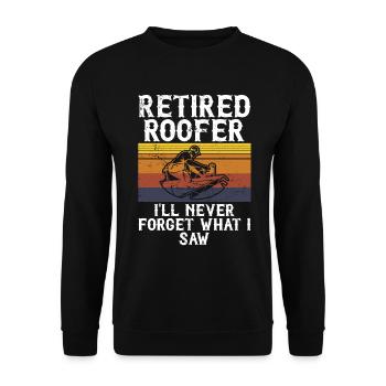 Dachdecker -Dachhäuser Reparaturen - Unisex Pullover - Schwarz - Vorne - Alina (178cm) & Michal (187cm)
