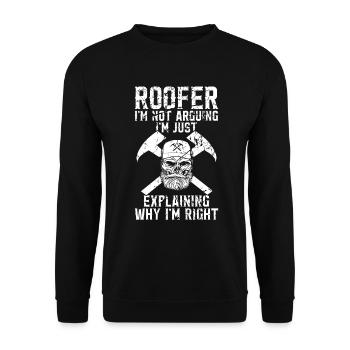 Couvreur - Réparation de toiture - Sweat-shirt Unisexe - noir - Devant - Alina (178cm) & Michal (187cm)