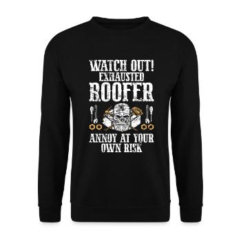 Roofer -Roof house repairs - Unisex Sweatshirt - black - Front - Alina (178cm) & Michal (187cm)