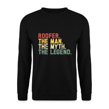 Roofer -Roof house repairs - Unisex Sweatshirt - black - Front - Alina (178cm) & Michal (187cm)