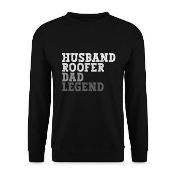 Roofer -Roof house repairs - Unisex Sweatshirt - black - Front - Alina (178cm) & Michal (187cm)