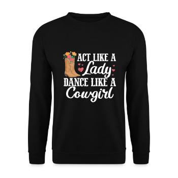 Line Dancing Cowboy Boots Western - Unisex Pullover - Schwarz - Vorne - Alina (178cm) & Michal (187cm)