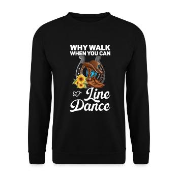 Line Dancing Cowboy Boots Western - Unisex Pullover - Schwarz - Vorne - Alina (178cm) & Michal (187cm)