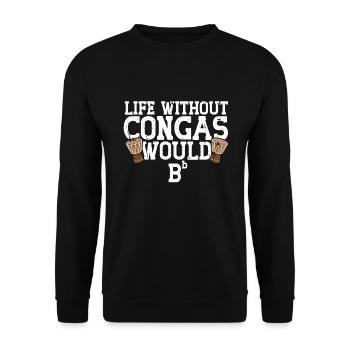 Conga Drum Musician Drumline - Unisex Sweatshirt - black - Front - Alina (178cm) & Michal (187cm)