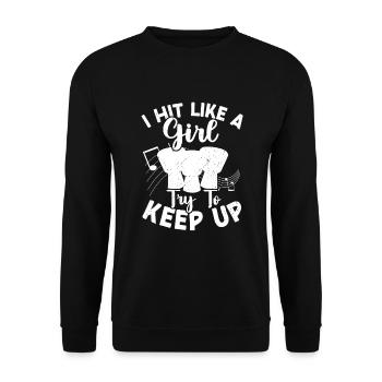 Conga Drum Musician Drumline - Unisex Sweatshirt - black - Front - Alina (178cm) & Michal (187cm)