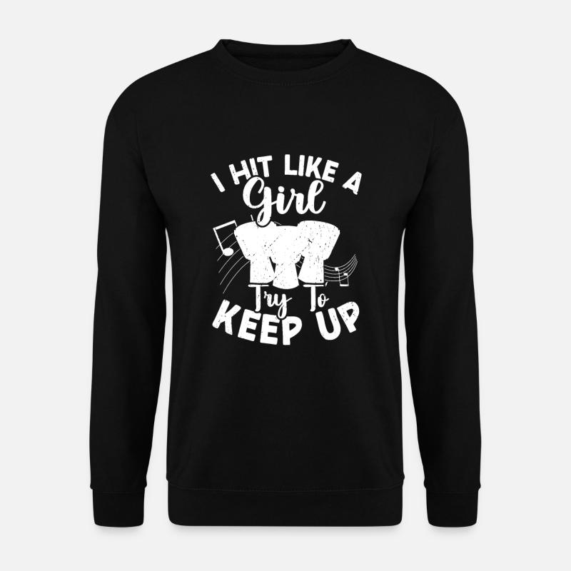 Conga Drum Musician Drumline - Unisex Pullover - Schwarz