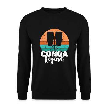 Conga Drum Musician Drumline - Unisex Sweatshirt - black - Front - Alina (178cm) & Michal (187cm)