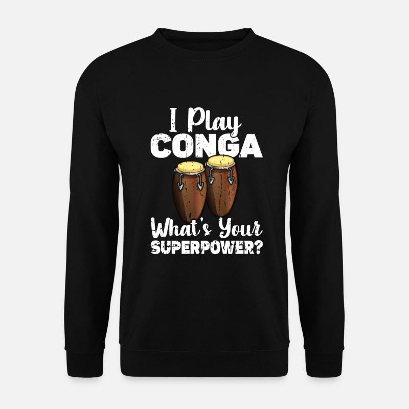 Conga Drum Musician Drumline - Unisex Sweatshirt - black