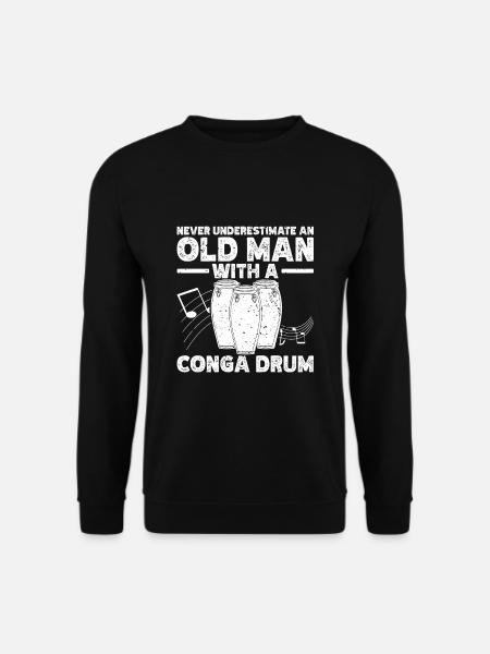 Conga Drum Musician Drumline - Unisex Pullover - Schwarz
