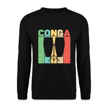 Conga Drum Musician Drumline - Unisex Sweatshirt - black - Front - Alina (178cm) & Michal (187cm)