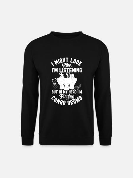 Conga Drum Musician Drumline - Unisex Sweatshirt - black