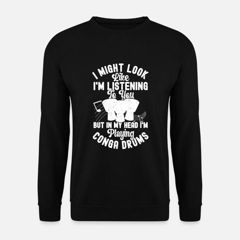 Conga Drum Musician Drumline - Unisex Sweatshirt - black