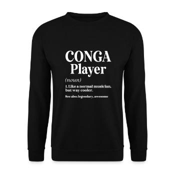 Conga Drum Musician Drumline - Unisex Sweatshirt - black - Front - Alina (178cm) & Michal (187cm)
