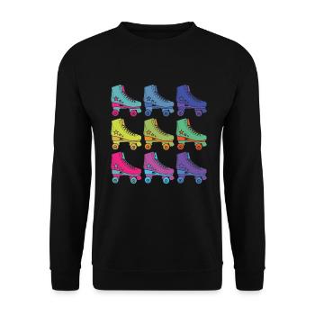 Rollschuhe - Unisex Pullover - Schwarz - Vorne - Alina (178cm) & Michal (187cm)