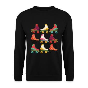Roller skates - Unisex Sweatshirt - black - Front - Alina (178cm) & Michal (187cm)
