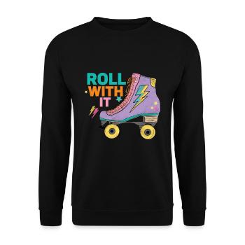 Roller skates - Unisex Sweatshirt - black - Front - Alina (178cm) & Michal (187cm)